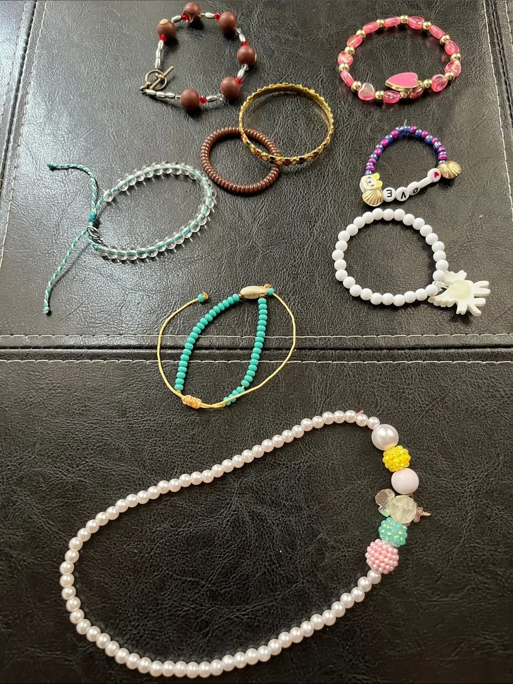 Source Unknown Multicolor Kids Beaded Necklace and Bracelet Set